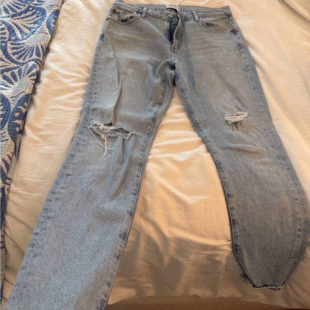 Agolde Light Blue Distressed Women's Jeans